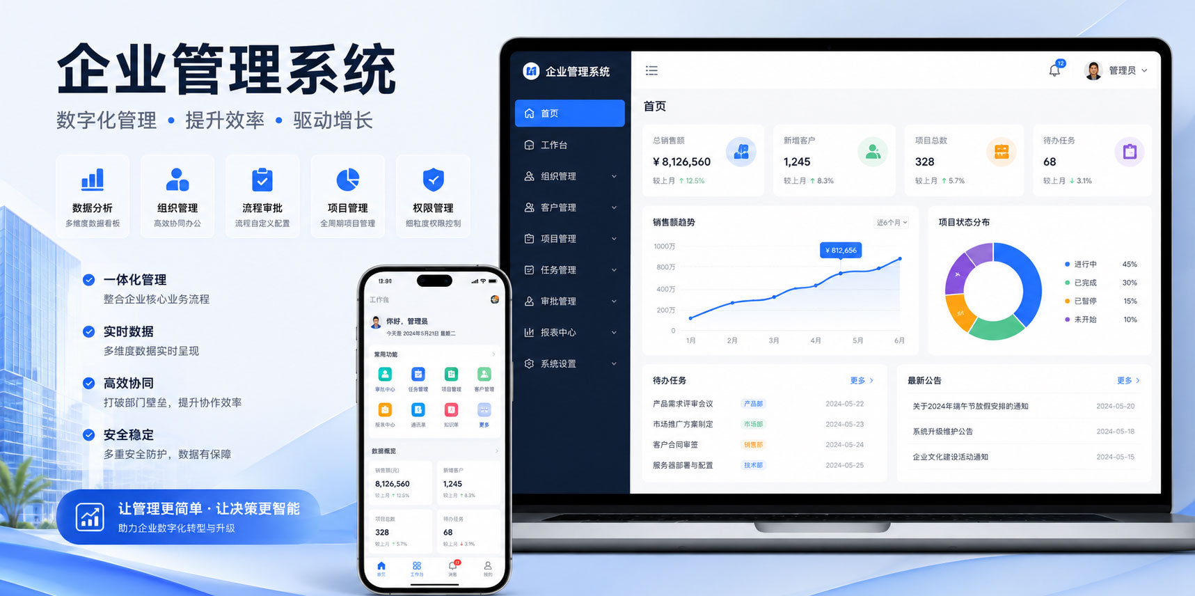 企业管理系统示意